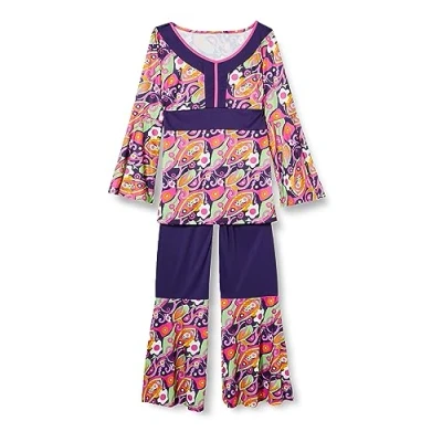 Image of amscan (PKT) (9906999) Adult Ladies Hippy Chick Costume (UK 12 14)