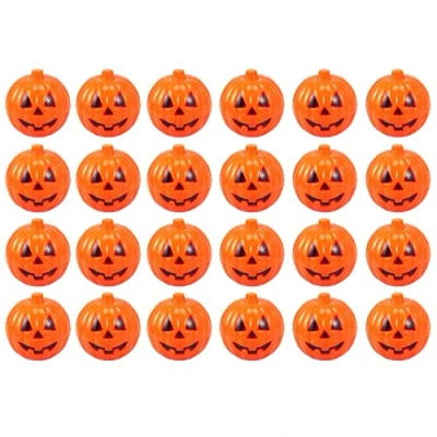 Image of Quickdraw 24 x Halloween Pumpkin Party Bag Fillers Kids Spooky Sweet Treat Holders Mini Pumpkins With Opening Mouth