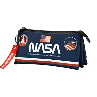 Image of NASA Infinity FAN Triple Pencil Case, Blue, 23 x 11 cm