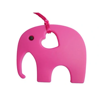 Image of Elephant Teether Soother Silicone Toy BPA Free (Pink)