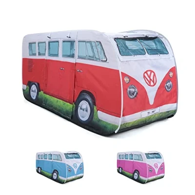 Image of Volkswagen Camper Van Kids Pop Up Tent Official VW UPF50+ Foldable Play for Girls Boys Multiple Colours