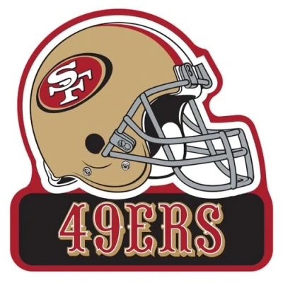 Image of aminco NFL San Francisco 49Ers Football Helmet Wordmark Magnet