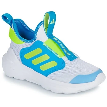 Image of adidas Performance Tensaur Unisex Road running shoes for kids, Size: 1, White/blue/green Textile/synthetics