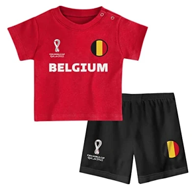 Image of FIFA Official World Cup 2022 Tee &amp; Short Set, Baby&#039;s, Belgium, Team Colours, 24 Months