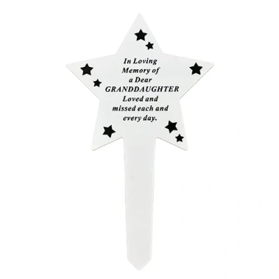 Image of Angraves Shining Star Special Granddaughter Memorial Baby Child Remembrance Verse Grave Ground Stake Plaque