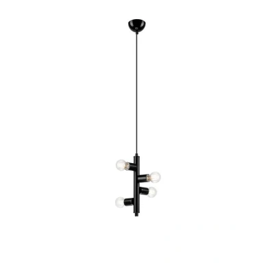 Image of Linda Modern Multi Arm Pendant Ceiling Light Black, 4x E27