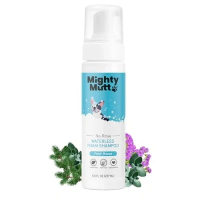Image of Mighty Mutt Hypoallergenic Waterless Shampoo For Dogs Dry Foam No Rinse Anti Itch, Soothing And Deodorizing 8Oz