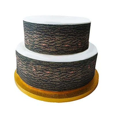 Image of Edible Decor Sheet Tree Bark Effect Border Ribbon Perfect for Decorating Larger Cakes Easy to Use