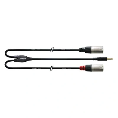 Image of Cordial CFY 1.5 WMM LONG Y Adaptor Cable 3.5 mm (Cinch Stereo Gold/2x XLR male, Length m)