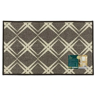 Image of JVL Fiora Latex Backed Machine Washable Door Mat, Beige, 45 x 75 cm Approximately