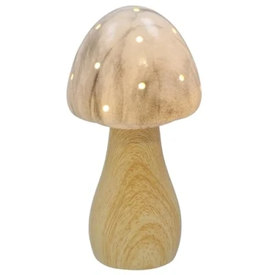 Image of Shudehill Giftware Mushroom Glow Light Up Lamp Ornament Grey, Sage or Pink Matt Finish (Toadstool Medium)