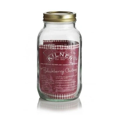 Image of Indispensable Kilner Clear Glass Screw Top 1L Preserve Jar (Neoteric Design) (B77)