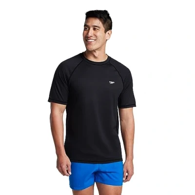 Image of Speedo Men&#039;s Uv Swim Shirt Short Sleeve Loose Fit Easy Tee