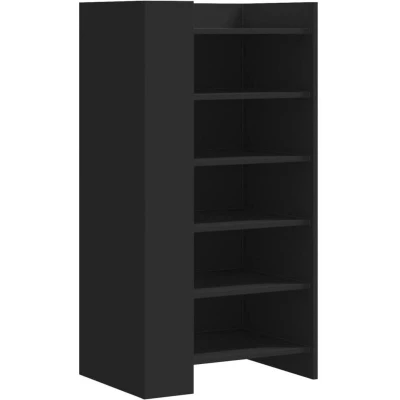 Image of vidaXL Shoe Cabinet Black 52x37.5x100 cm Engineered Wood