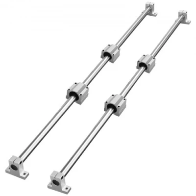 Image of VEVOR Linear Guide Rail Set, SFC20 1000mm, 2 PCS 39.4 in/1000 mm Rails 4 SC20 Slide Blocks Supports, and Bearings Kit for Automated Machines CNC DIY Project