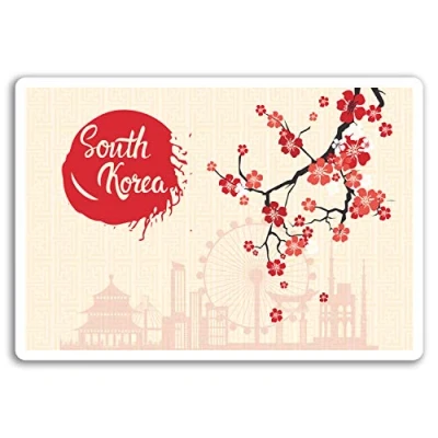 Image of 2 x 10cm South Korea Vinyl Stickers Seoul Travel Sticker Laptop Luggage #17056 (10cm Wide)