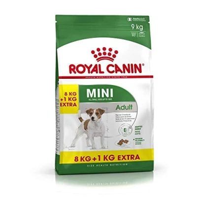 Image of Royal Canin Mini Adult Dog Food, 8 + 1 kg, Pack of (1 x 9 kg)