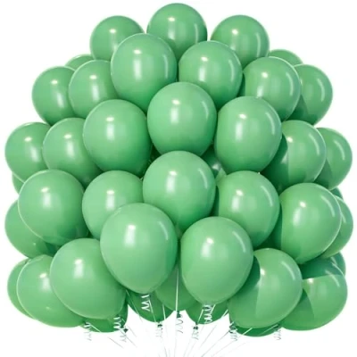 Image of Teselife Sage Green Balloons, 100Pcs 12 Inch Matte Retro Olive Party Balloons for Men Women Birthday Baby Shower Anniversary Engagement Graduation Wild One Decorations