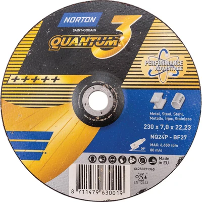 Image of Norton Quantum 3 Grinding Disc 230 X 7.0 22MM NQ24P BF27