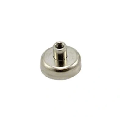 Image of N42 Neodymium Pot Magnet for DIY, Engineering, Manufacturing, Hanging and Holding Applications 25mm dia x 16mm tall M5 thread 20kg Pull