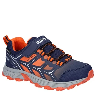 Image of Hi Tec Scooby Low WP JR Hiking Shoe, Naval Academy/RED Orange/Sleet, 6 UK