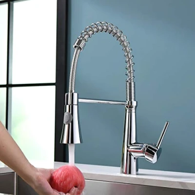 Image of TIMACO Kitchen Tap Chrome 360 Rotatable with Shower Mixer Spiral Spring Fitting