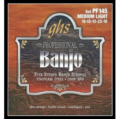 Image of GHS BANJO Stainless Steel String Set 5 PF145 Medium Light