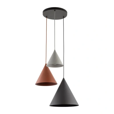 Image of TK Lighting Pendant light Cono, 3 bulb, round, colourful, mixed sizes
