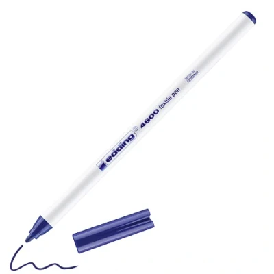 Image of edding 4600 TEXTILE T SHIRT FABRIC PEN BLUE MARKER FINE 1mm Line