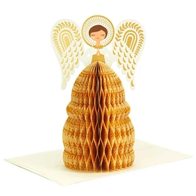 Image of Hallmark Paper Wonder Displayable Pop Up Honeycomb Christmas Card (Angel)