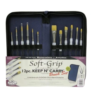 Image of Royal &amp; Langnickel Keep n Carry Artist Soft Grip Brush Set with Zippered Case