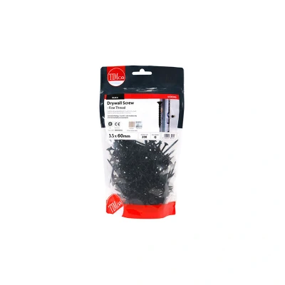 Image of 3x TIMCO Drywall Screws Fine Thread PH Bugle Black 00060DRYB Pack of 200
