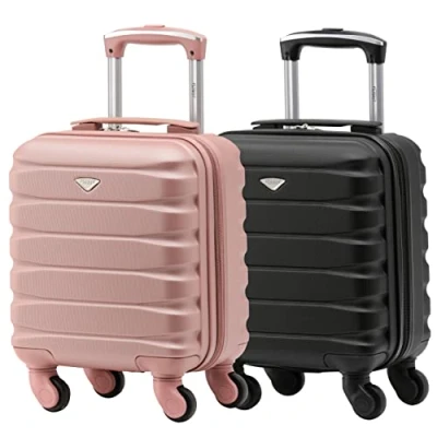 Image of Flight Knight Set of 2 Lightweight 4 Wheel ABS Hard Case Suitcases Cabin Carry On Hand Luggage Approved for Over 100 Airlines Including easyJet &amp; Maximum Size Vueling Wizz Air 40x30x20cm