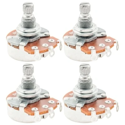 Image of Alpha Full B500K Metric Potentiometers Split Shaft Linear Taper Pots for Electric Guitar or Bass (4 Pcs)