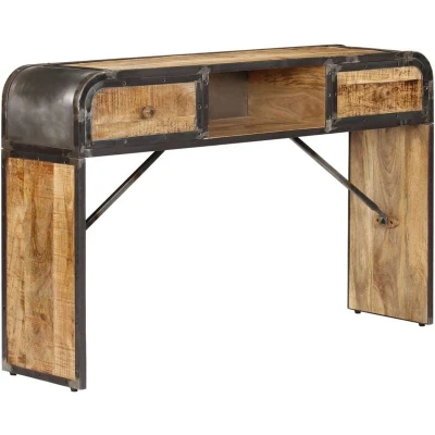 Image of vidaXL Solid Mango Wood Sideboard Timeless Retro Console Table with Ample Storage Versatile for Living Room, Dining Hallway Furnishing