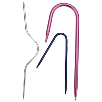 Image of Uteruik Aluminum Cable Needles Stitch Holders Knitting Accessories, 3pcs