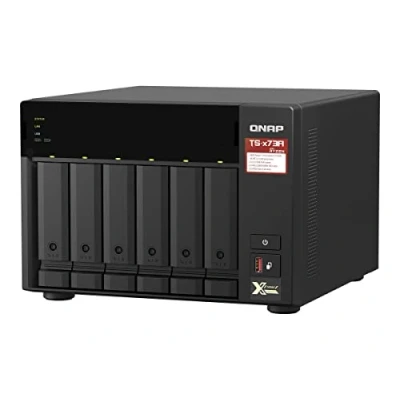 Image of QNAP TS 673A 8G 6 Bay Desktop NAS Enclosure 8GB RAM, AMD Ryzen Quad core 2.2 GHz Processor with 2.5GbE connectivity &amp; supporting PCIe expansion