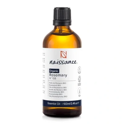 Image of Naissance Organic Rosemary Essential Oil (No. 108) 100ml Pure, Steam Distilled, Undiluted for Hair Growth, Aromatherapy, Diffusers