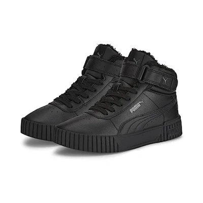 Image of Puma Carina 2.0 MID Hightop trainers for kids, Size: 3, Black/dark shadow Leather