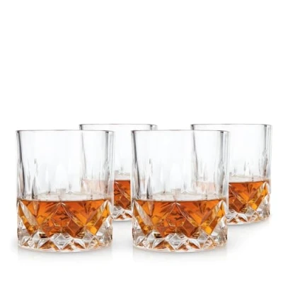 Image of Viski 5832 Admiral Crystal Tumblers, Set of 4 Drinking Glass, Lead Free, 9 Ounces, Clear