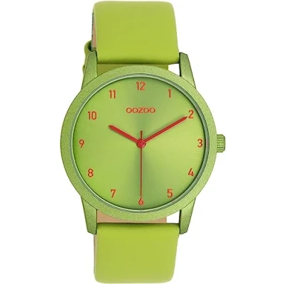 Image of Oozoo Timepieces Women&#039;s Watch with Leather Strap Modern for Women Elegant Analogue in Round (38 mm Case), Green