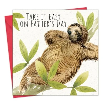 Image of Twizler Funny Father&#039;s Day Card for Dad Sloth Happy Fathers from Son or Daughter Daddy Father Humour