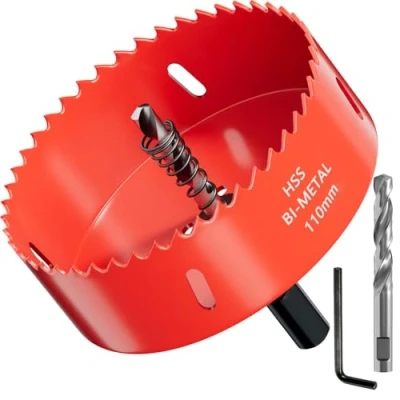 Image of GARHWAL Bi Metal Hole Saws 110mm Wood Cutter, Saw, Circular Cutter for Wall, Core Drill Bit Fast Cutting, Long Life Blades Plumber, Conduit, Kitchen, Bathroom and More