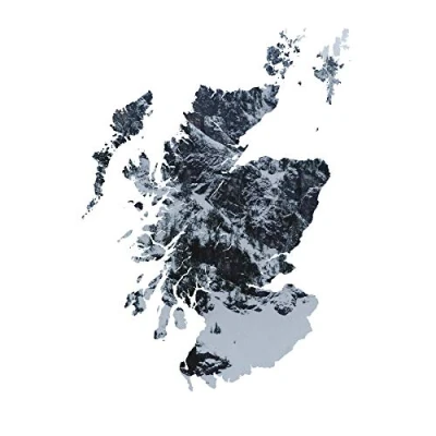 Image of Scotland Map Mountains Large Canvas Wall Art Print