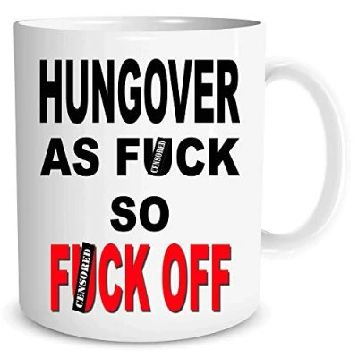 Image of Funny Novelty Mugs Coffee Cup Hangover Boyfriend Girlfriend Birthday Gifts for Him Her WSDMUG1528