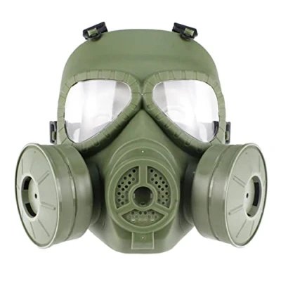 Image of Paintball Mask, Tactical Full Face Dummy Gas Style Mask Skull CS with Double Turbo Fan For Cosplay Halloween Wargame Masquerade