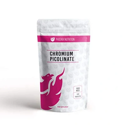 Image of Chromium Picolinate 1,000mcg x 120 Tablets 1mg as Chelated, Bioavailable Phoenix Nutrition