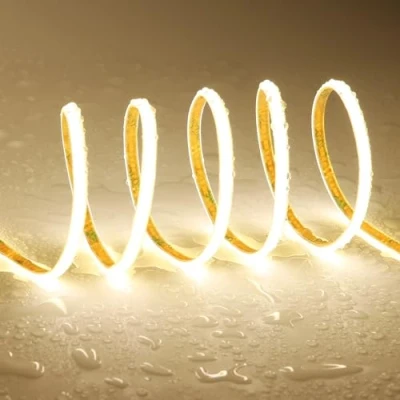 Image of TOPAI 24V Thin 5mm COB LED Strip Waterproof 4000K Natural White 5M Bright 4000Lm CRI&gt;90 Uniform Dotless 400LEDs/M Self Adhesive Flexible Cuttable for DIY, Bedroom, Under Cabinet Lighting