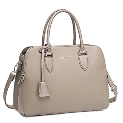 Image of David Jones Women&#039;s Bugatti Handbag Top Handle Faux Leather Bag Multiple Pockets Tote Shoulder Crossbody Ladies Elegant Shopping Shopper Satchel City Taupe Beige
