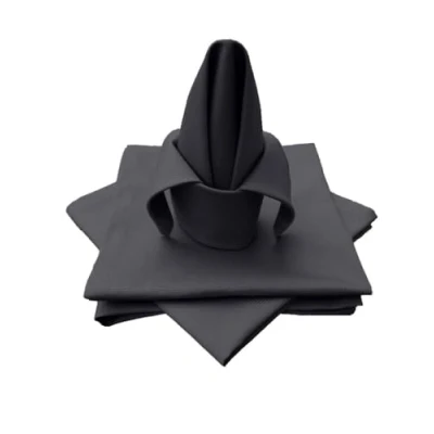 Image of Fabric Napkin Table Cloth Set of 4 Made from 100% Cotton Collection Concept, Choice Colours and Sizes (Fabric 45 x cm, Anthracite)